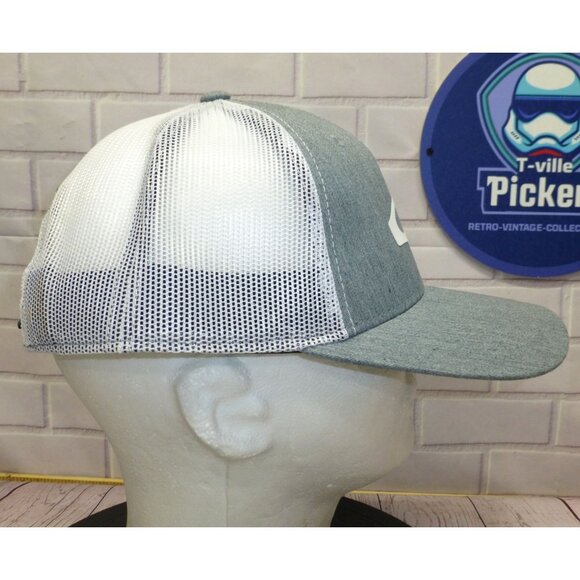 Drake Waterfowl Gray & White Trucker Hat With Mesh Back Adjustable Snapback - Picture 3 of 9